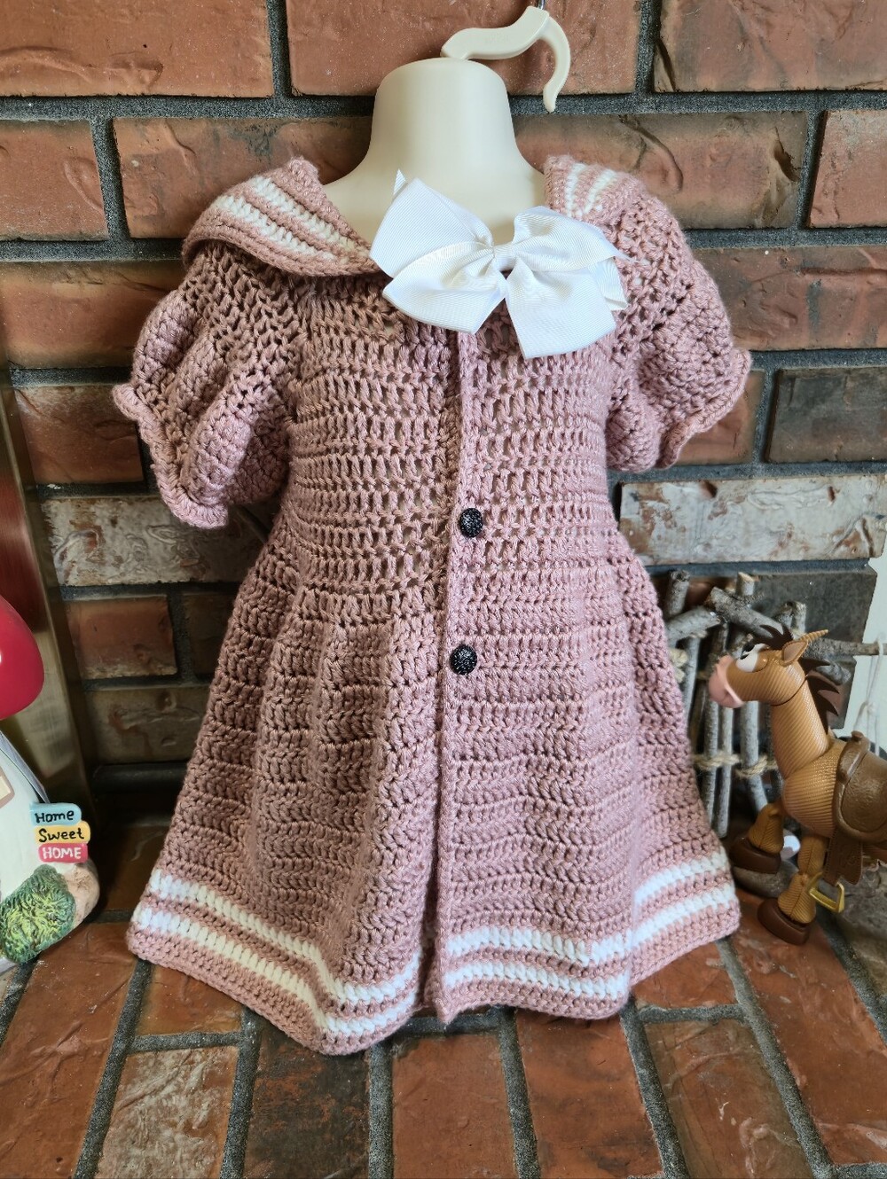 Vintage Hand Crocheted Sailor Dress